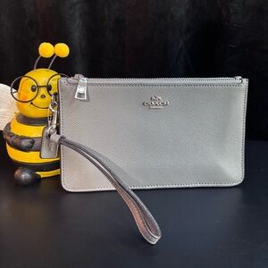 Coach Silver or Gray Wristlet Clutch